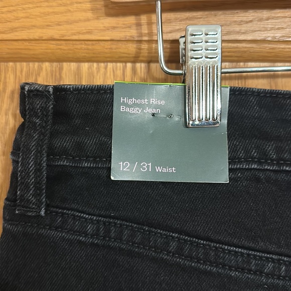 Super-High Rise Distressed Baggy Jeans - Wild Fable™ Black Wash - Picture 8 of 16